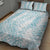 Hawaii Plumeria Lei Quilt Bed Set Aloha Festive Vibe - Turquoise