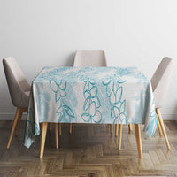Hawaii Plumeria Lei Tablecloth Aloha Festive Vibe - Turquoise
