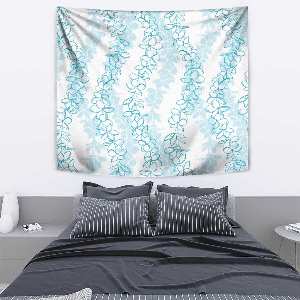Hawaii Plumeria Lei Tapestry Aloha Festive Vibe - Turquoise