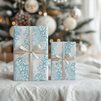 Hawaii Plumeria Lei Wrapping Paper Aloha Festive Vibe - Turquoise