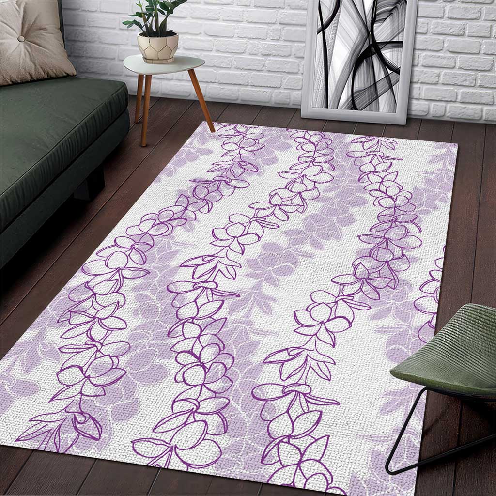 Hawaii Plumeria Lei Area Rug Aloha Festive Vibe - Amethyst