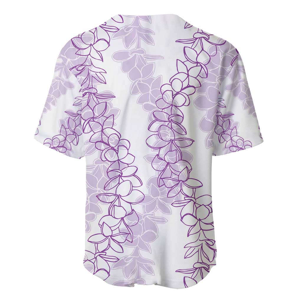Hawaii Plumeria Lei Baseball Jersey Aloha Festive Vibe - Amethyst