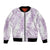 Hawaii Plumeria Lei Bomber Jacket Aloha Festive Vibe - Amethyst