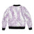 Hawaii Plumeria Lei Bomber Jacket Aloha Festive Vibe - Amethyst