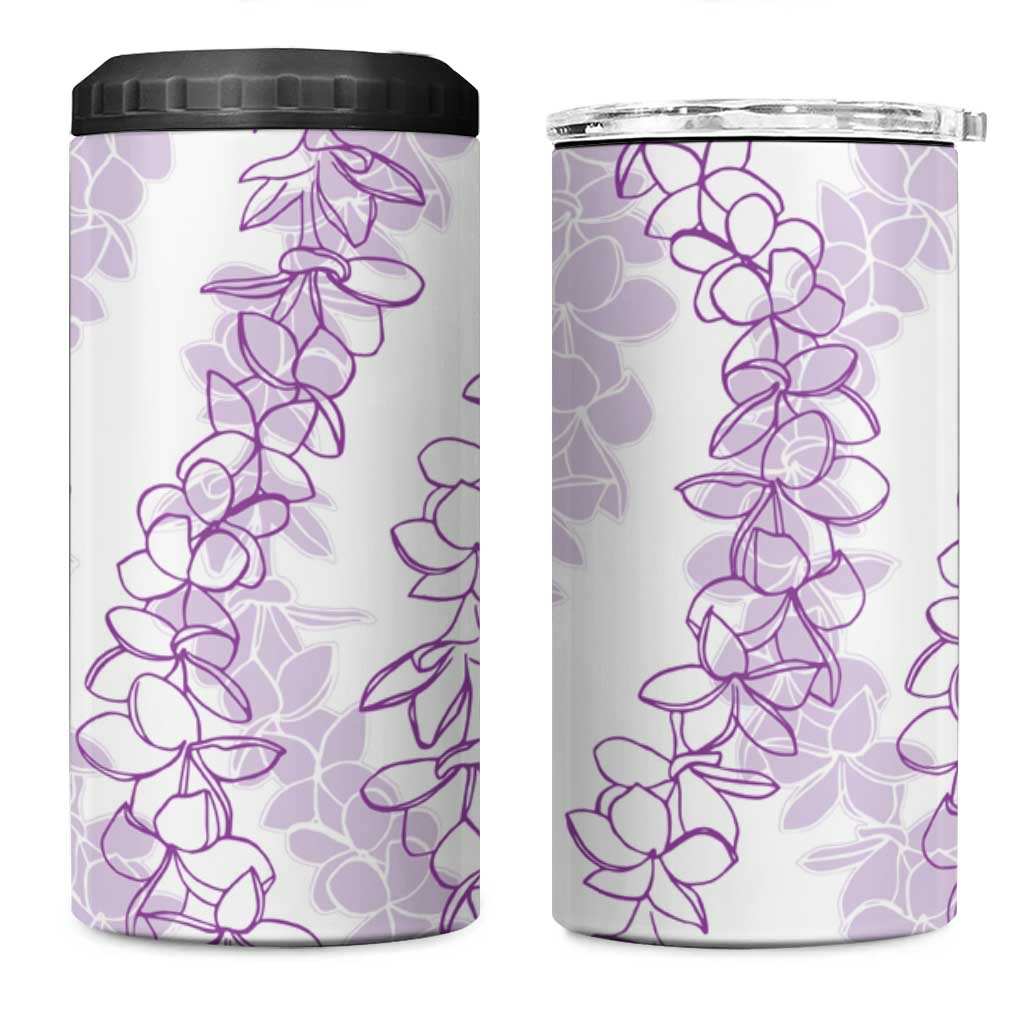 Hawaii Plumeria Lei 4 in 1 Can Cooler Tumbler Aloha Festive Vibe - Amethyst