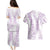 Hawaii Plumeria Lei Couples Matching Puletasi and Hawaiian Shirt Aloha Festive Vibe - Amethyst