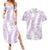Hawaii Plumeria Lei Couples Matching Summer Maxi Dress and Hawaiian Shirt Aloha Festive Vibe - Amethyst