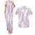 Hawaii Plumeria Lei Couples Matching Tank Maxi Dress and Hawaiian Shirt Aloha Festive Vibe - Amethyst