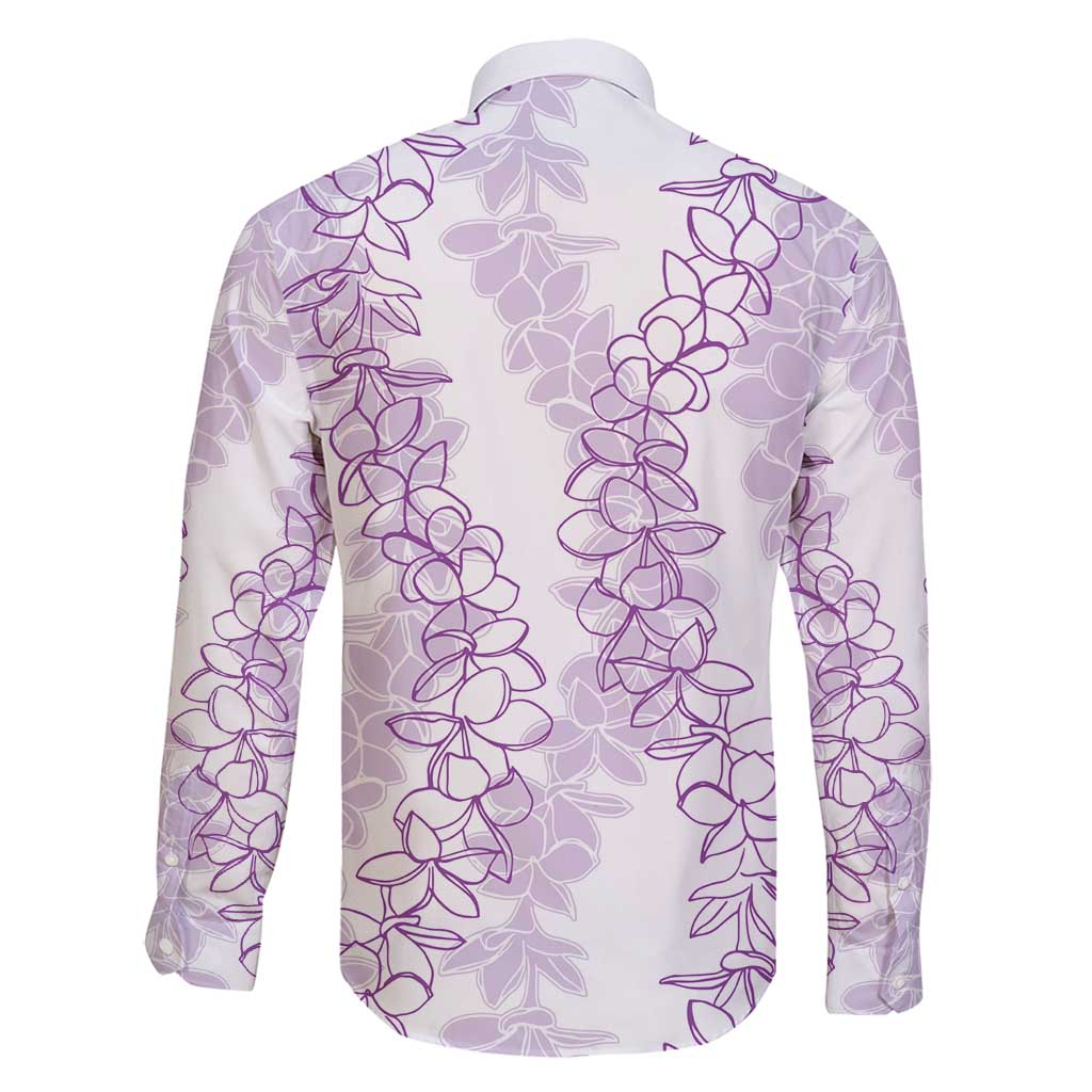 Hawaii Plumeria Lei Family Matching Long Sleeve Bodycon Dress and Hawaiian Shirt Aloha Festive Vibe - Amethyst LT7 - Polynesian Pride