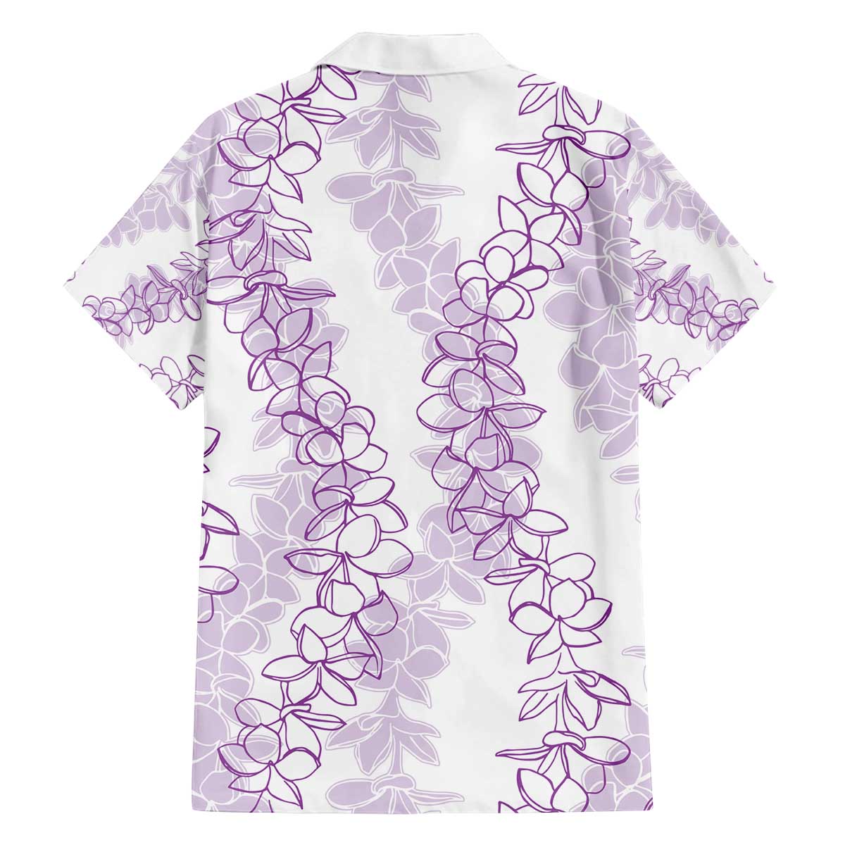 Hawaii Plumeria Lei Family Matching Off Shoulder Short Dress and Hawaiian Shirt Aloha Festive Vibe - Amethyst