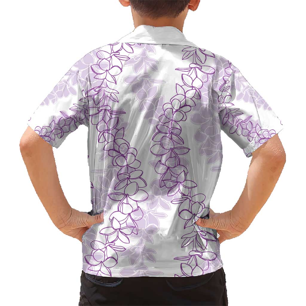 Hawaii Plumeria Lei Family Matching Short Sleeve Bodycon Dress and Hawaiian Shirt Aloha Festive Vibe - Amethyst LT7 - Polynesian Pride
