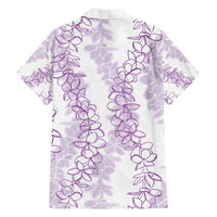 Hawaii Plumeria Lei Family Matching Short Sleeve Bodycon Dress and Hawaiian Shirt Aloha Festive Vibe - Amethyst LT7 - Polynesian Pride