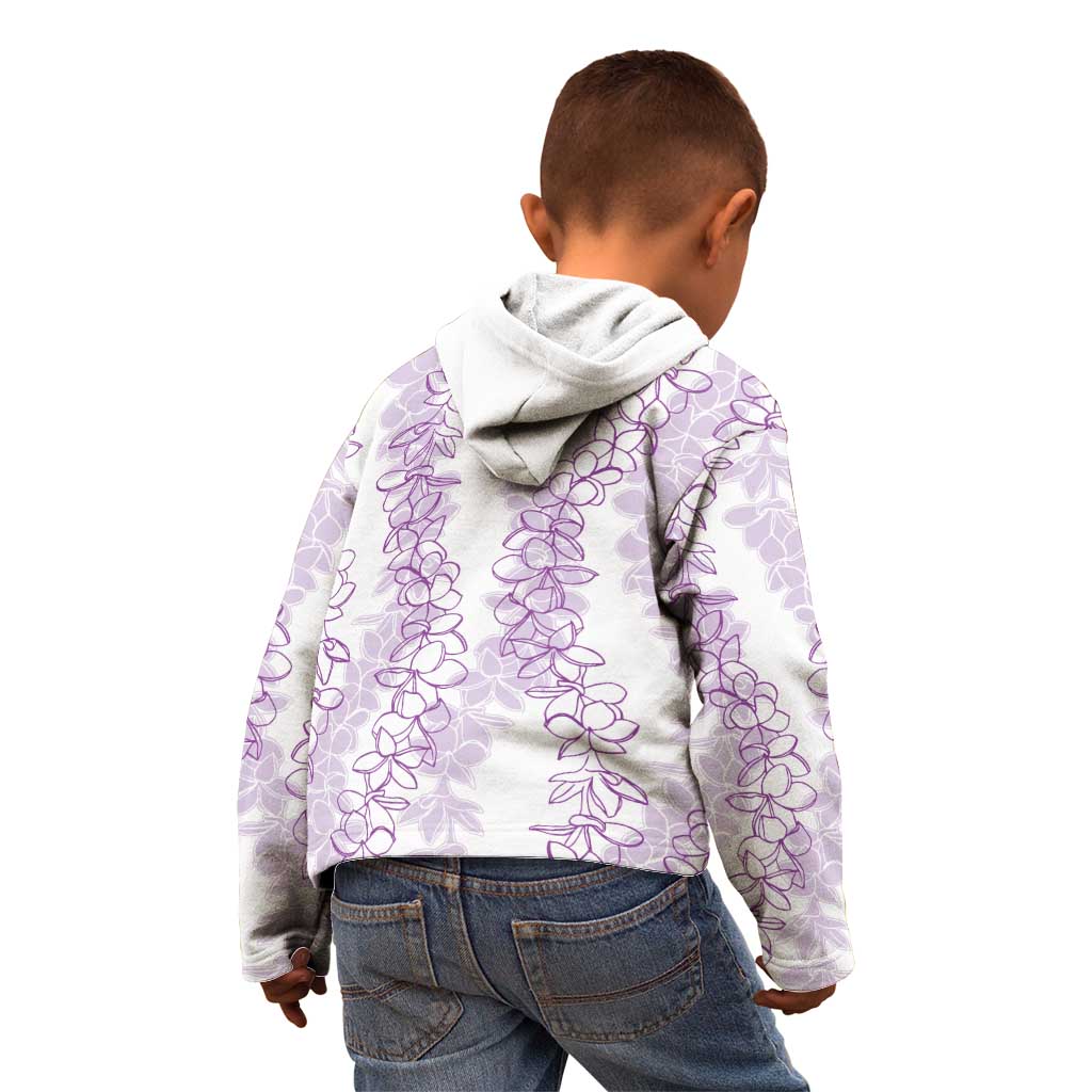 Hawaii Plumeria Lei Kid Hoodie Aloha Festive Vibe - Amethyst