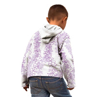 Hawaii Plumeria Lei Kid Hoodie Aloha Festive Vibe - Amethyst