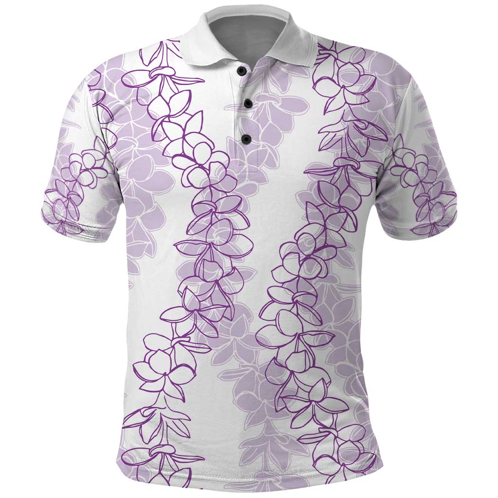 Hawaii Plumeria Lei Polo Shirt Aloha Festive Vibe - Amethyst