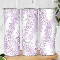 Hawaii Plumeria Lei Skinny Tumbler Aloha Festive Vibe - Amethyst