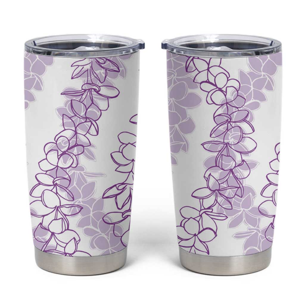 Hawaii Plumeria Lei Tumbler Cup Aloha Festive Vibe - Amethyst