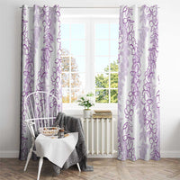 Hawaii Plumeria Lei Window Curtain Aloha Festive Vibe - Amethyst
