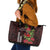 Hawaii Mele Kalikimaka Kakau Leather Tote Bag I'iwi Bird on Ohia Lehua