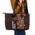 Hawaii Mele Kalikimaka Kakau Leather Tote Bag I'iwi Bird on Ohia Lehua