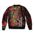 Hawaii Mele Kalikimaka Kakau Sleeve Zip Bomber Jacket I'iwi Bird on Ohia Lehua