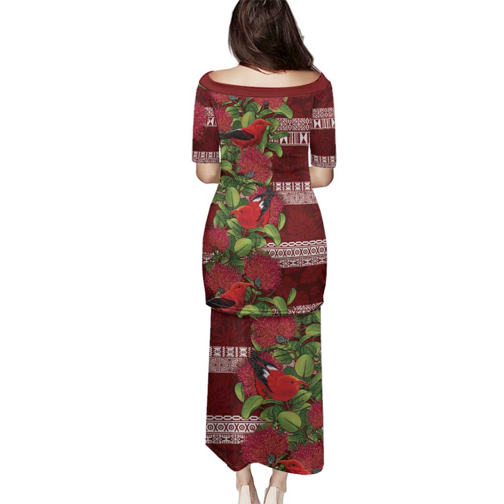 Hawaii Christmas Mele Kalikimaka Family Matching Puletasi and Hawaiian Shirt I'iwi Bird on Ohia Lehua LT7 - Polynesian Pride