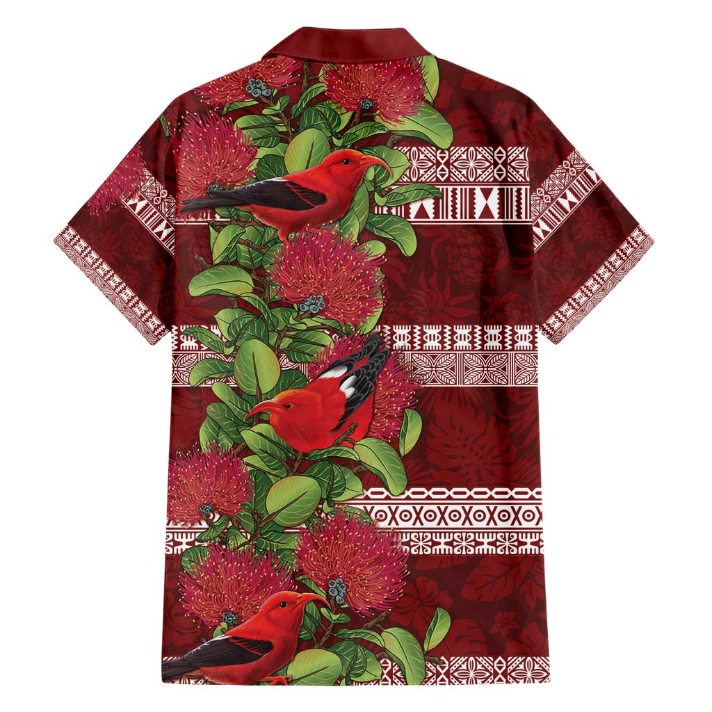 Hawaii Christmas Mele Kalikimaka Hawaiian Shirt I'iwi Bird on Ohia Lehua