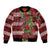 Hawaii Christmas Mele Kalikimaka Sleeve Zip Bomber Jacket I'iwi Bird on Ohia Lehua