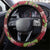 Hawaii Christmas Mele Kalikimaka Steering Wheel Cover I'iwi Bird on Ohia Lehua