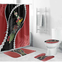 New Zealand Christmas Bathroom Set Flora Map with Birds - Polynesian Pride