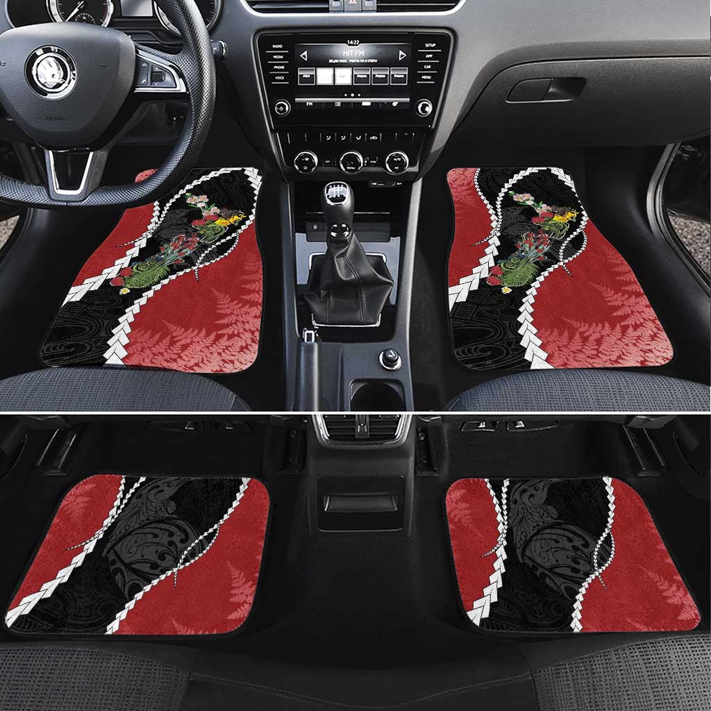 New Zealand Christmas Car Mats Flora Map with Birds - Polynesian Pride