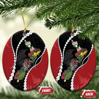 New Zealand Christmas Ceramic Ornament Flora Map with Birds - Polynesian Pride