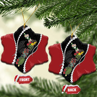 New Zealand Christmas Ceramic Ornament Flora Map with Birds - Polynesian Pride