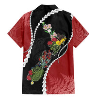 New Zealand Christmas Family Matching Mermaid Dress and Hawaiian Shirt Flora Map with Birds - Polynesian Pride