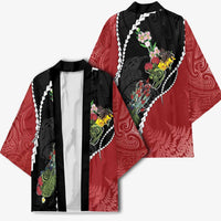 New Zealand Christmas Kimono Flora Map with Birds - Polynesian Pride