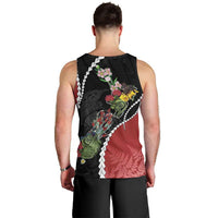New Zealand Christmas Men Tank Top Flora Map with Birds - Polynesian Pride