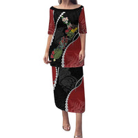 New Zealand Christmas Puletasi Flora Map with Birds - Polynesian Pride