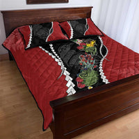 New Zealand Christmas Quilt Bed Set Flora Map with Birds - Polynesian Pride