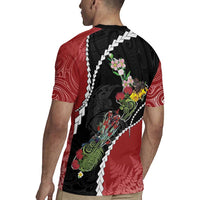 New Zealand Christmas Rugby Jersey Flora Map with Birds - Polynesian Pride