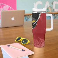 New Zealand Christmas Tumbler With Handle Flora Map with Birds - Polynesian Pride