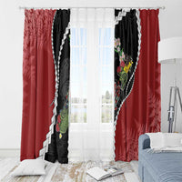 New Zealand Christmas Window Curtain Flora Map with Birds - Polynesian Pride