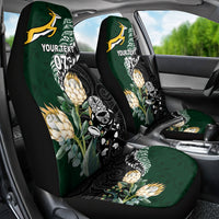 Custom South Africa Mix New Zealand Rugby 2023 Car Seat Cover World Cup Greatest Rivalry LT7 - Polynesian Pride