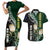 Custom South Africa Mix New Zealand Rugby 2023 Couples Matching Short Sleeve Bodycon Dress and Hawaiian Shirt World Cup Greatest Rivalry LT7 Black Green - Polynesian Pride