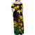 New Caledonia Kanaky Personalized Family Matching Off Shoulder Maxi Dress and Hawaiian Shirt Fleche Faitiere - Plumeria