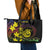 New Caledonia Kanaky Personalized Leather Tote Bag Fleche Faitiere - Plumeria