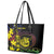 New Caledonia Kanaky Personalized Leather Tote Bag Fleche Faitiere - Plumeria