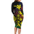 New Caledonia Kanaky Personalized Long Sleeve Bodycon Dress Fleche Faitiere - Plumeria