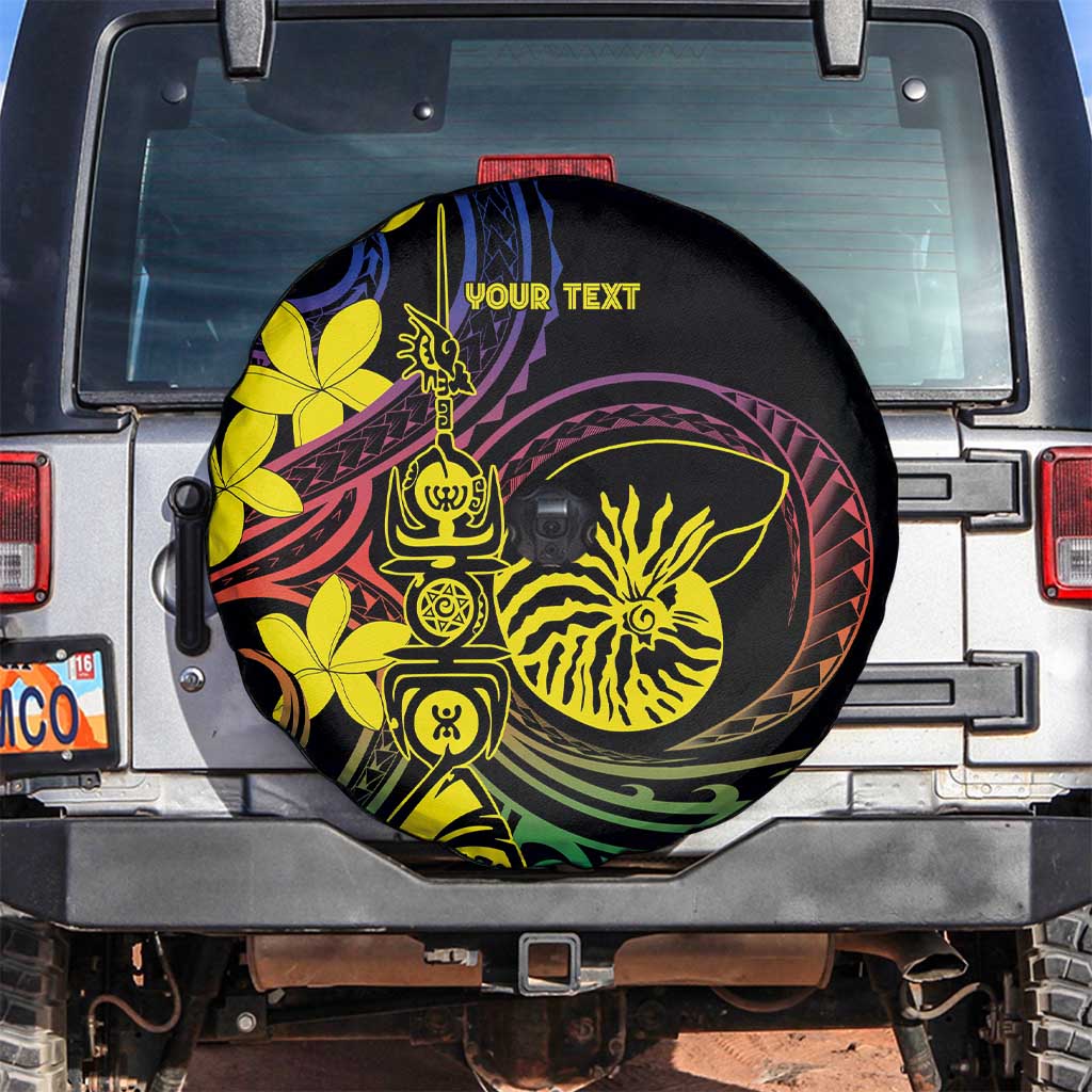 New Caledonia Kanaky Personalized Spare Tire Cover Fleche Faitiere - Plumeria