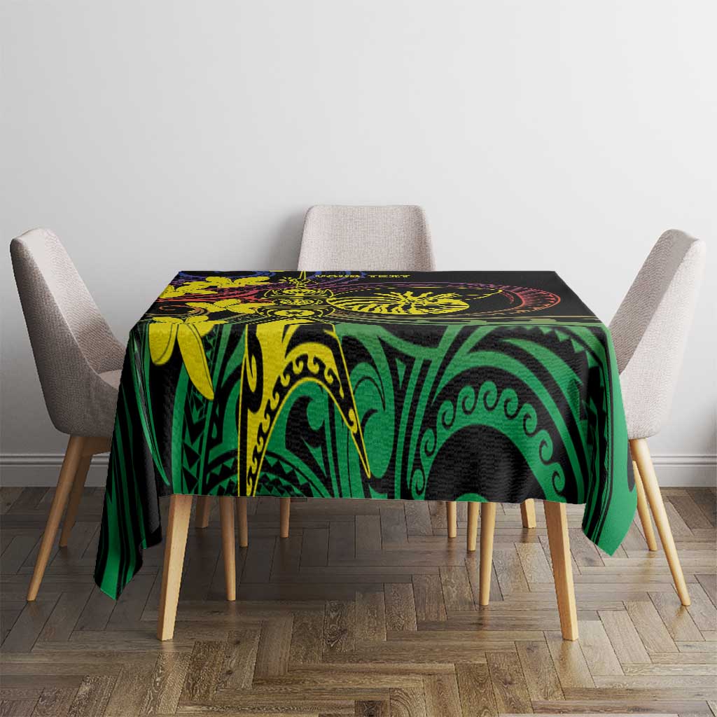 New Caledonia Kanaky Personalized Tablecloth Fleche Faitiere - Plumeria