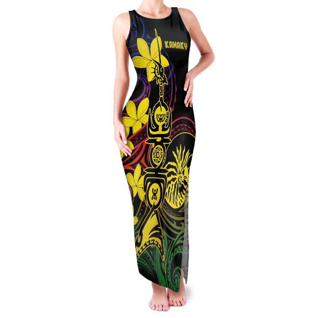 New Caledonia Kanaky Personalized Tank Maxi Dress Fleche Faitiere - Plumeria